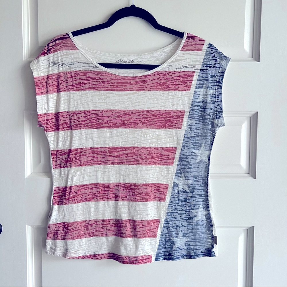 Women's Striped and Star Patterned Top